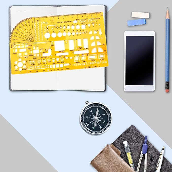 Utoolmart 4355 Architectural Drawing Template Ruler, Designers and Students - Image 7