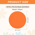 MECCANIXITY 24 Pcs Circle Card Stock, 8.3 Inch Round Cutouts Paper Thick - Image 2