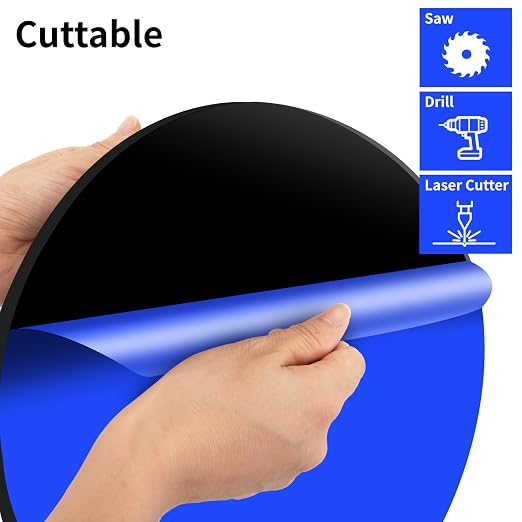 Art3d Round Black Plexiglass Sheets, 6 Inch Diameter, 1/8" Thick | Circle Blanks - Image 3