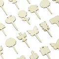 60 pcs 12 Styles Forest Theme Unfinished Wood Cutout Charms Butterfly Heart by Gythara