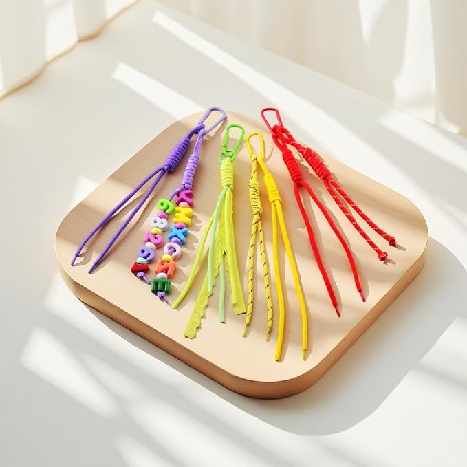 KJML DIY Paracord Keychain 12pcs Paracord Rope Keychain Braided Cord Rope Bag - Image 8