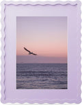 11x14 Picture Frame with Mat for 8x10, Wavy Edge Wooden Real Glass Photo Frame by THKRLOF