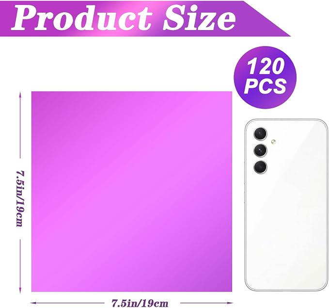 Ahardaim 120Pcs Colored Cellophane Sheets, 7.5 x 7.5 Inch Cellophane Paper - Image 2