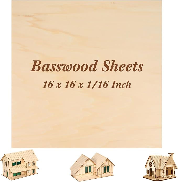 Riakrum Basswood Sheets Plywood Board Unfinished Wood Boards by Riakrum