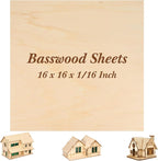 Riakrum Basswood Sheets Plywood Board Unfinished Wood Boards by Riakrum
