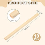 MECCANIXITY 10Pcs Wood Strips Slats, 1/4" x 3/8" x 8" Thin Wood Sticks Flat - Image 2
