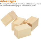 MECCANIXITY 4Pcs Basswood Carving Block, 1.2"x1.2"x2" Square Wooden Dowels - Image 3
