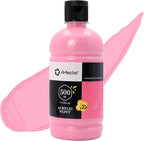 Artecho Pink Acrylic Paint 500ml / 17oz Large Bottle | Semi Glossy Finish by Artecho