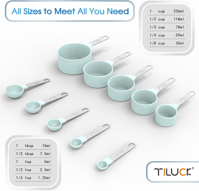 Measuring Cups & Spoons Set, Stackable Cups and Spoons | Nesting Measure Cups - Image 3