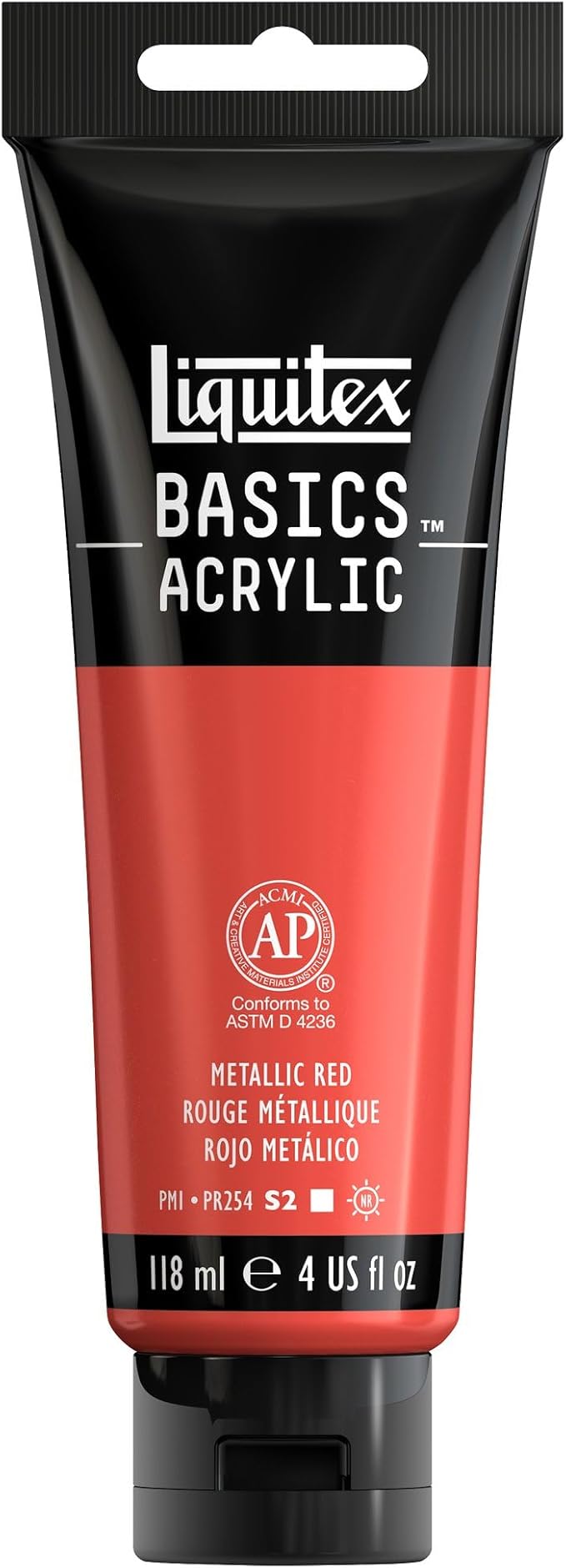 Liquitex BASICS Acrylic Paint, 118ml Tube, Metallic Red by Liquitex