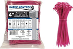 Kable Kontrol Fluorescent Pink Zip Ties 4 Inch 100 Pcs, 18 Lbs Tensile Strength by KABLEKONTROL%C2%AE
