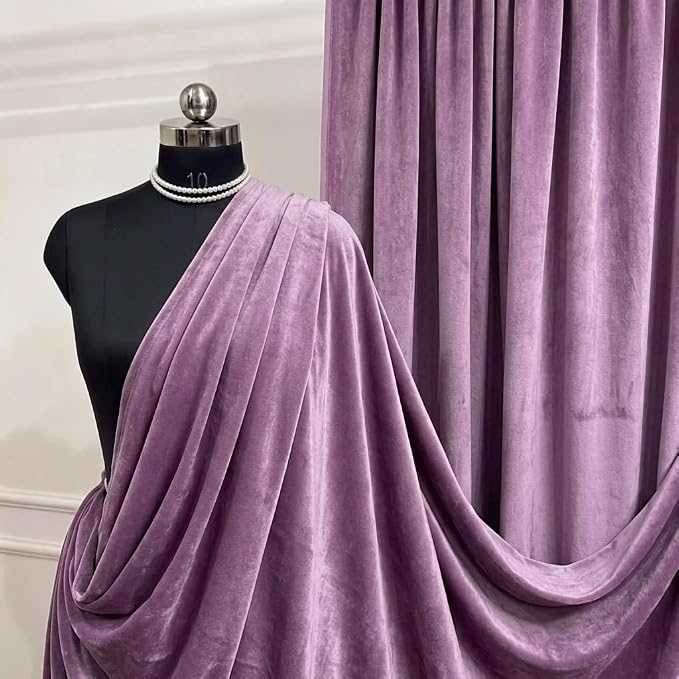 Lilac Royal Velvet Fabric by The Yard, Wedding Decor, Fashion & Crafts I by VALENTINATEXTILEINC