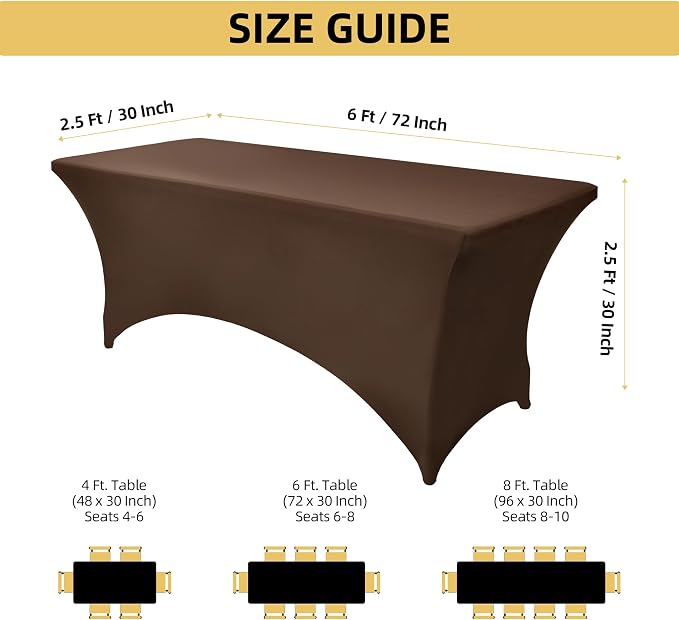 10-Pack 6ft Spandex Table Covers - Image 4