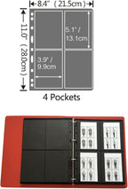 MUDOR 20 Sheets Stamp Pages for Collection Album Binder Book, 4 Girds | 160 - Image 3
