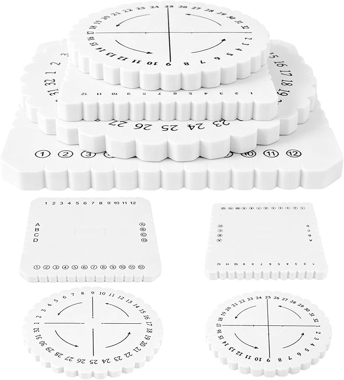 BILLIOTEAM 14 PCS 7 Sizes Braiding Disk Round Kumihimo Beading Cord Disc | by Unknown