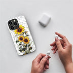 ZHEGAILIAN Case for iPhone 13 Pro Max, Sunflower Faux Stained Glass Effect - Image 3