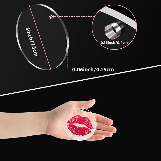Clear Acrylic Circle with Hole, 75x1.5 mm, 50 Pieces | Transparent, Ornament - Image 5