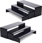 ANDGOO 6Pcs Large Acrylic Risers, 2 Set Black Rectangular Showcase Collectibles by ANDGOO