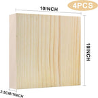 4 PCS Solid Wood Blocks, Laser Engraving, DIY Signs, Home Decor and Craft - Image 2