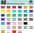 Lya Vinyl 80 Self Adhesive Vinyl, 40 Matte & 40 Glossy Color Permanent Vinyl - Image 2