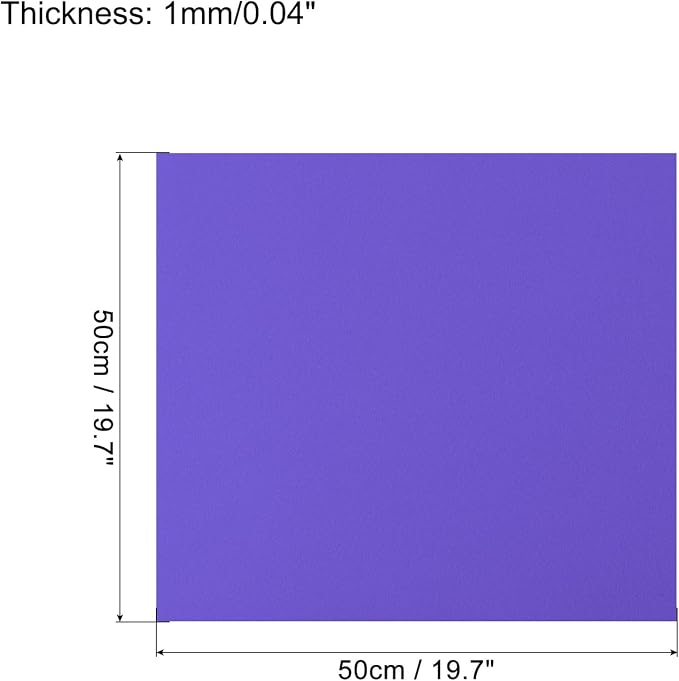 MECCANIXITY EVA Foam Sheets Dark Blue 19.7 Inch x 19.7 Inch 1mm Thick Crafts - Image 2