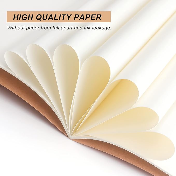 ZZTX 4 Pack Blank Kraft Notebooks A5, 36 Pages, 8.3 X 5.5 Inch | Kraft cover - Image 4