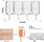 Sakolla 2 Pack Silicone Popsicle Molds, 4 Cavities Diamond Ice Cream Molds - Image 2
