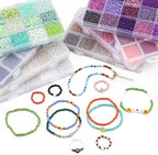 15 Color Glass Seed Tube Bugle Beads Bracelet Jewelry Making Kit, small - Image 5