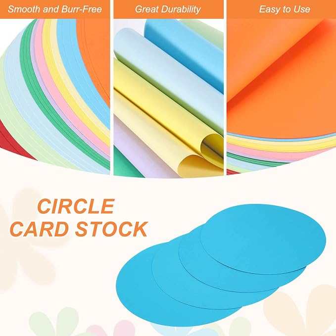 MECCANIXITY 24 Pcs Circle Card Stock, 9.8 Inch Round Cutouts Paper Thick - Image 3