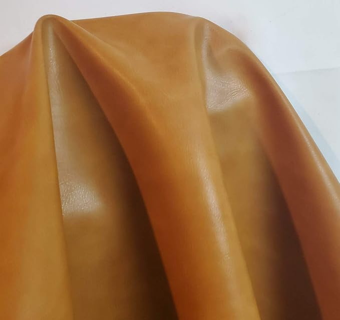 Italian Tan Caramel Tan Two-Tone Faux Leather Sheet Synthetic Pleather 0.9 mm 1 by NATLeathers