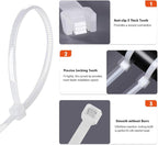 Zip Ties, RAZCC 1200pcs White Cable Zip Ties 8 Inch, Heavy Duty Plastic Wire - Image 4