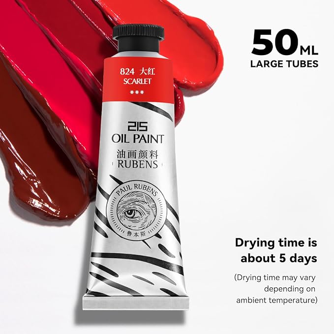 Paul Rubens Oil Paint, 20 Colors x 50ml Large Tubes, Professional Oil Based - Image 5
