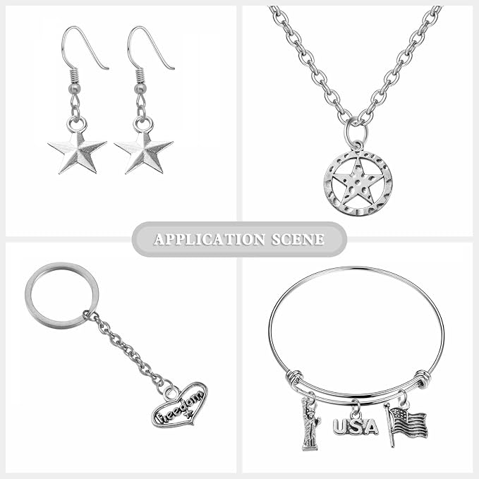 DanLingJewelry 100Pcs 10 Styles Patriotic Charms - Image 6