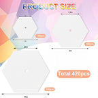 420 PCS Piecing Paper for Quilting 1", 1.5"and 2" Hexagon Quilting Template | - Image 2