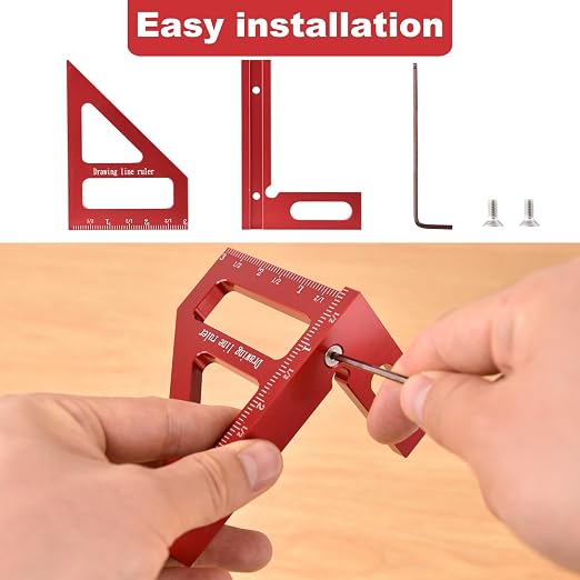 Aleric Imperial 3D Multi Angle Measuring Ruler, High Precision 45/90 Degree - Image 5