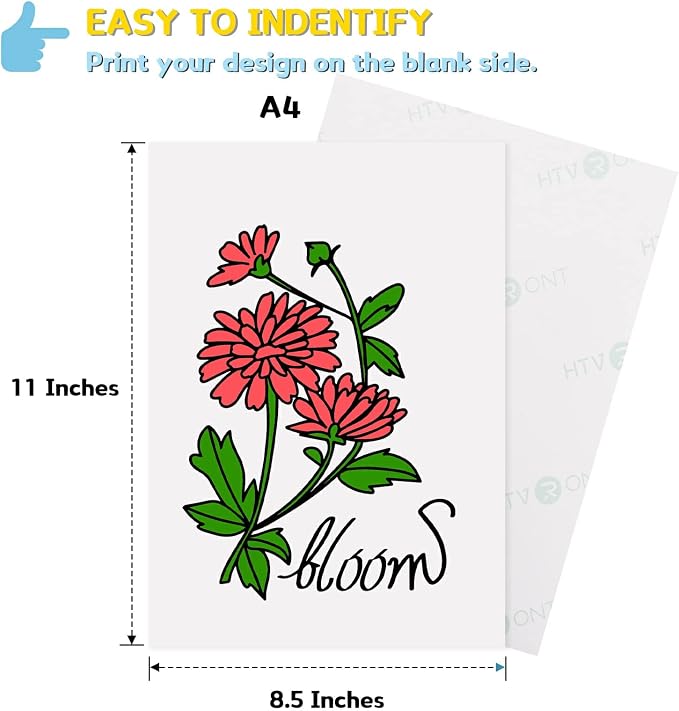 HTVRONT Heat Transfer Paper for Dark T Shirts -30 Pack 8.5x11" Iron on Transfer - Image 4