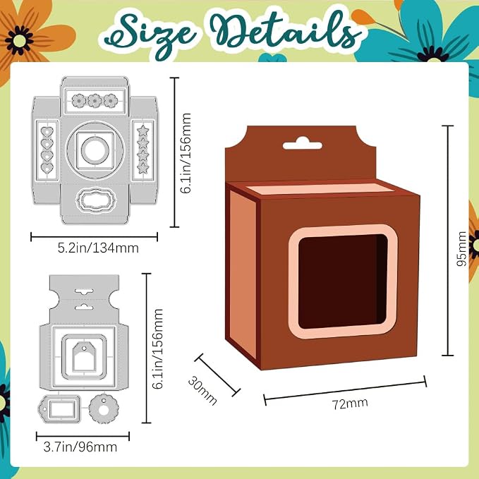 3D Gift Display Box Metal Cutting Dies DIY Craft Die Cuts Carbon Steel Stencils - Image 2
