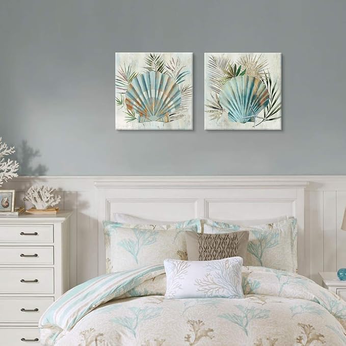 JAPO ART Turquoise Shell Pictures Modern Seashell - Image 4