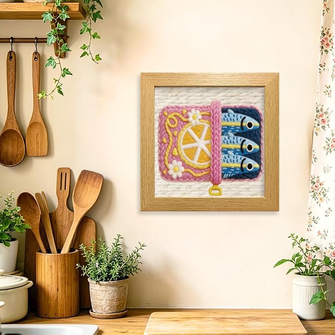 INFUNLY Fish Punch Needle Embroidery Kit 9.4 Inch Sardine Punch Needle Kit - Image 5