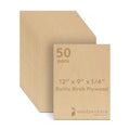 Baltic Birch Plywood, 6 mm 1/4 x 12 x 9 Inch Craft Wood, Box of 50 B/BB Grade by Woodpeckers