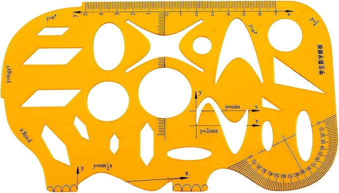 Utoolmart Yellow Measuring Template Mathematical Template Geometric Scale by Utoolmart