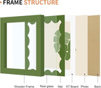 5x5 Picture Frame with Wavy Mat, Wooden Real Glass 5 x 5 Photo Frame - Image 5