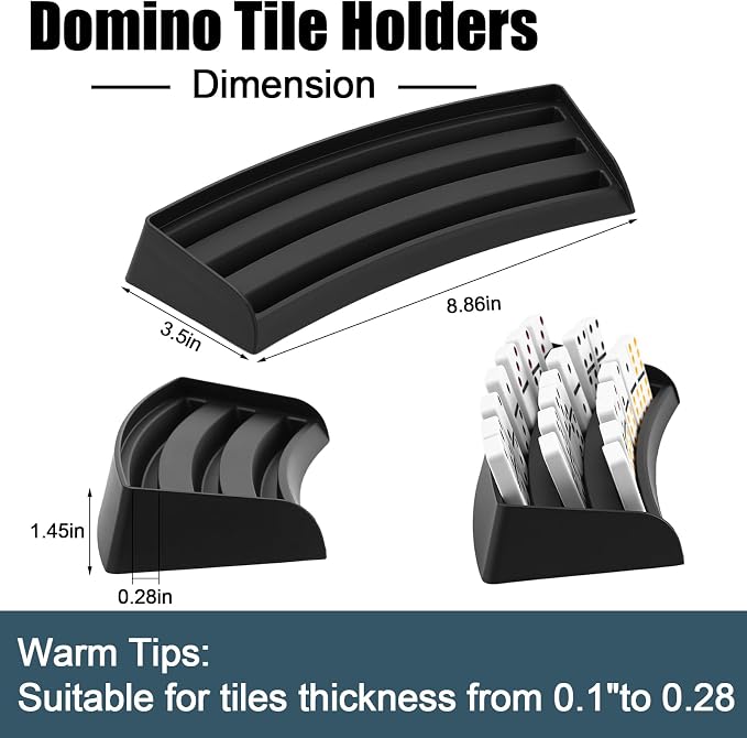 Soulchen Plastic Domino Holders Set of 4 Domino Racks Trays Stands Mexican - Image 2