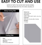 FUNKAKA Gray HTV Heat Transfer Vinyl Sheets, 10 Sheets Sticky HTV Vinyl - Image 3