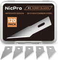 Nicpro 120 PCS Hobby Blades Set SK-5, Utility Refill #2 Art Blades Refill by Nicpro