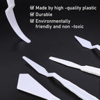 5Pcs Plastic Spatula Palette Knives, Palette Knives Set Thin and Flexible Art - Image 3