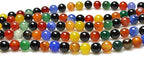 MJDCB AAA Natural Multicolor Agate Beads Round Colorful Stone Energy Healing - Image 5