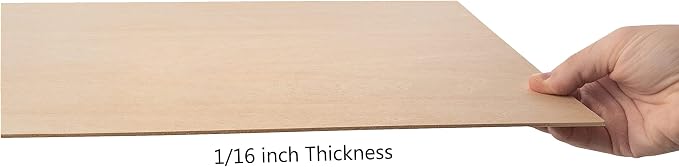 Hammont Basswood Sheets Pack of 8-12"x8" Laser Wood, 1/16 Thin Wood - Image 3