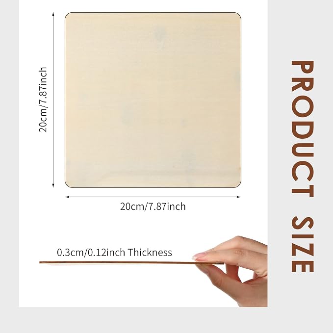 Vicenpal 24 Pcs Basswood Sheets 3 mm Plywood Sheets Unfinished Wood - Image 2