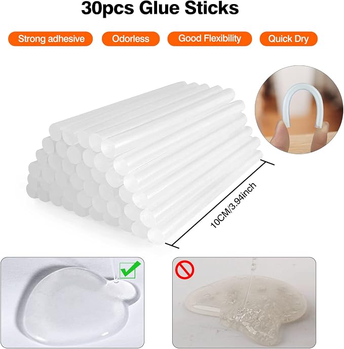 SHJADE Hot Glue Gun with 30 Glue Sticks, 20W Mini Hot Melt Gun Kit | Fast - Image 5